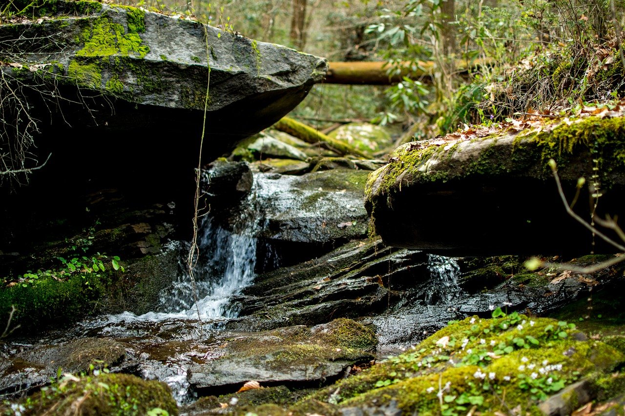 stream, rocks, stone